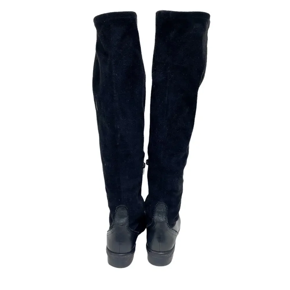 Stuart Weitzman Womens Size 8 Workit Black Laced Over Knee Boots